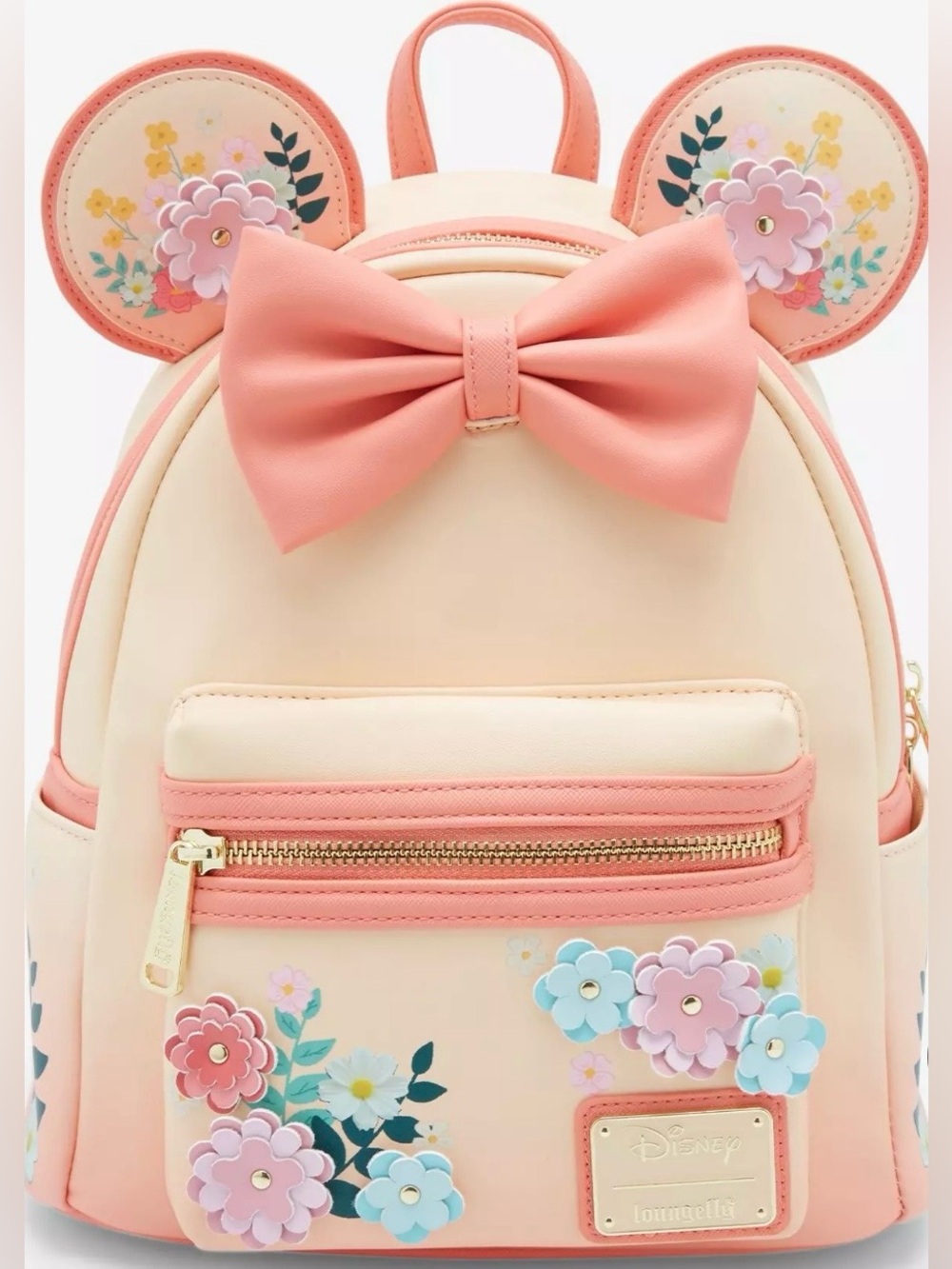 Loungefly Mini Backpack w/ Wallet - Disney Minnie Mouse Peach Floral